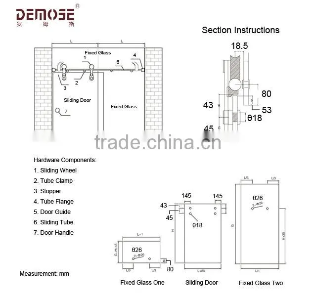 interior cheap sliding doors system price