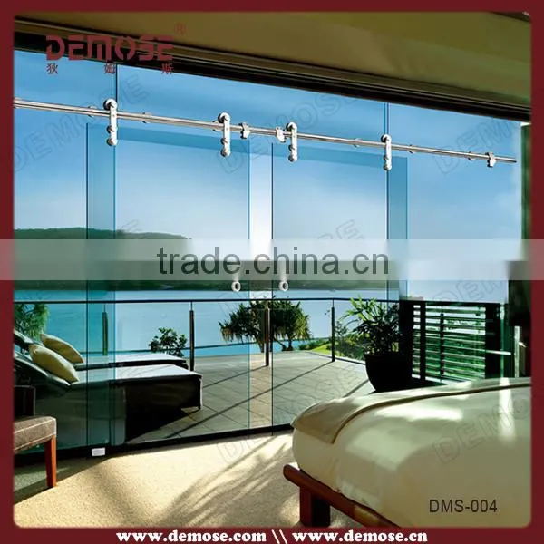 Frameless Office Entrance Folding Glass Door Price DMS-002