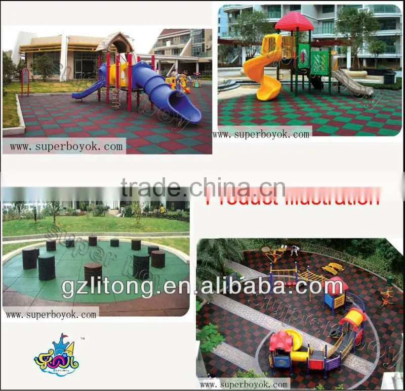 Rubber Playground Outdoor Soft Play Mats 1-16G