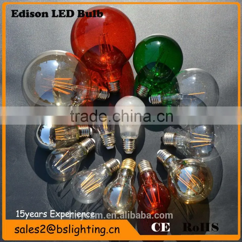 Newest G45 G80 G95 G125 E27 E26 B22 Led Filament Bulb, 4W Led Filament Lamp