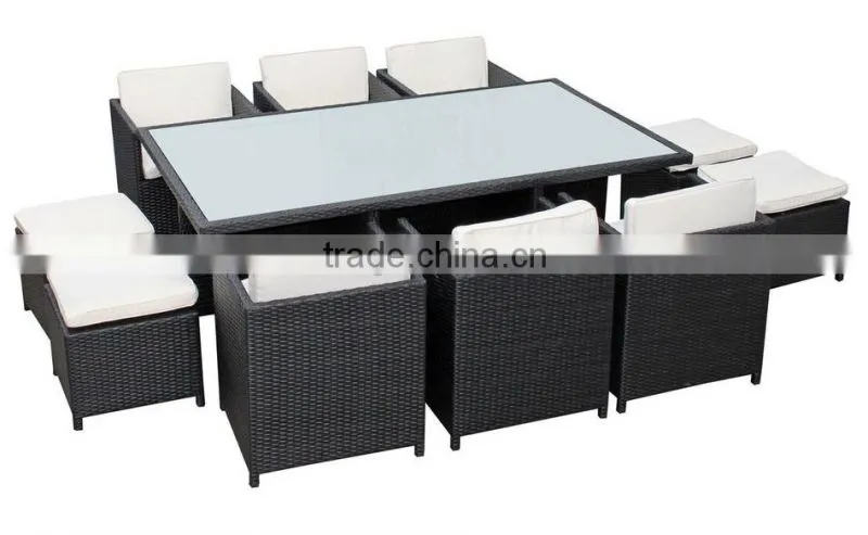 Hot Sale Outdoor Synthetic Resin Round 4,5,6,8,10,12 Seat Table Chairs Sofa Set Poly Rattan Garden Furniture