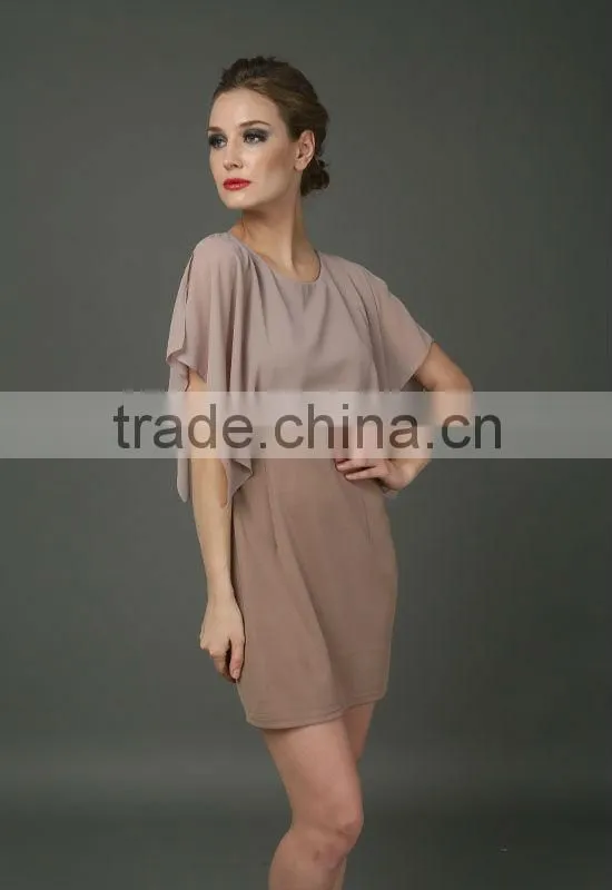 Ladies Designer Bat Sleeve Formal Office Dresses for Women