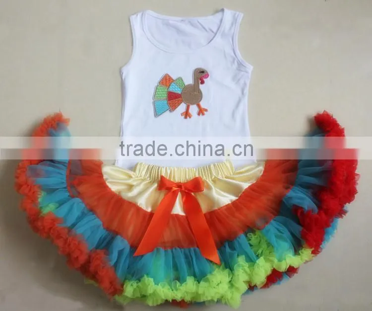 Thanks giving Hot Item!Long Sleeve Top and Multicolor Petti Skirt Girls Fall Boutique Outfit