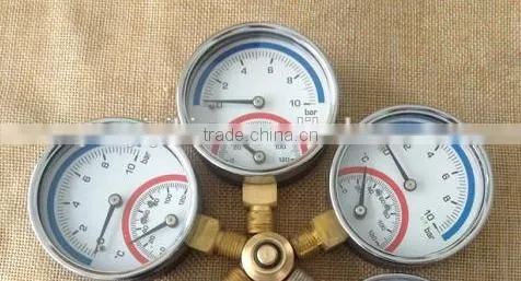 Floor heating water pressure temperature gauge