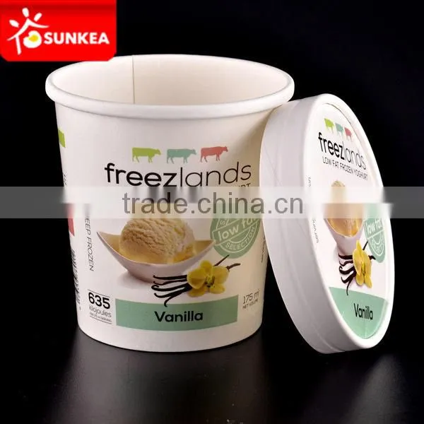 Disposable paper soup container with lid
