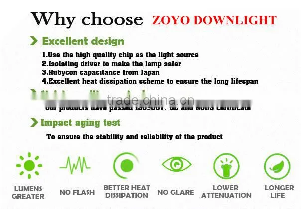 8Inch 24w recessed ip33 smd LED Downlight European round ceiling UL CE RoHS