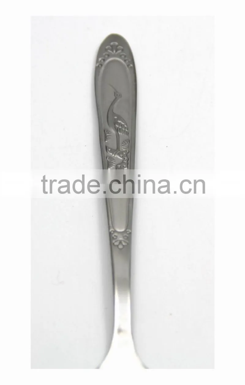 China bulk pack most popular 18/0 stainless steel swan shaped spoon and fork for adults