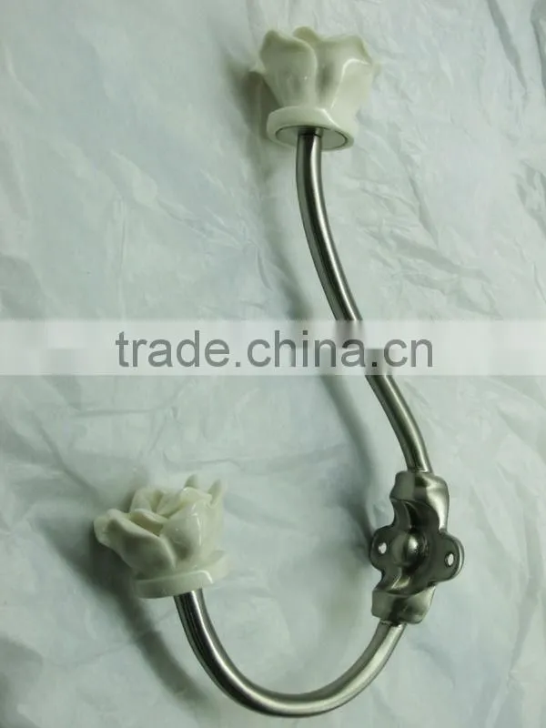 elegant ceramic flower decorative robe hooks clothing hanger