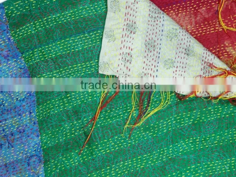 Handmade Women Silk Kantha Shawl