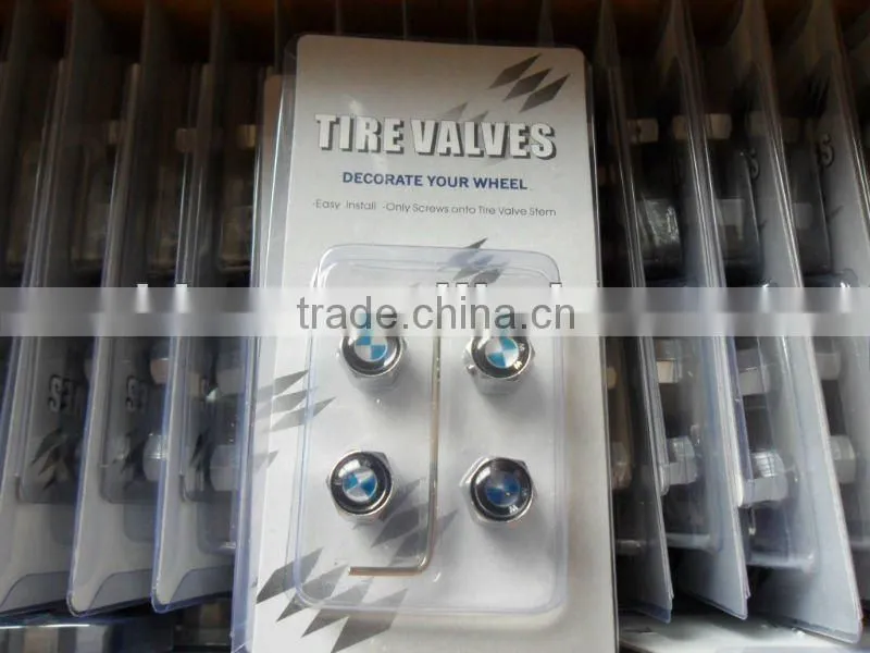 Anti-theft tire valve caps with car logo
