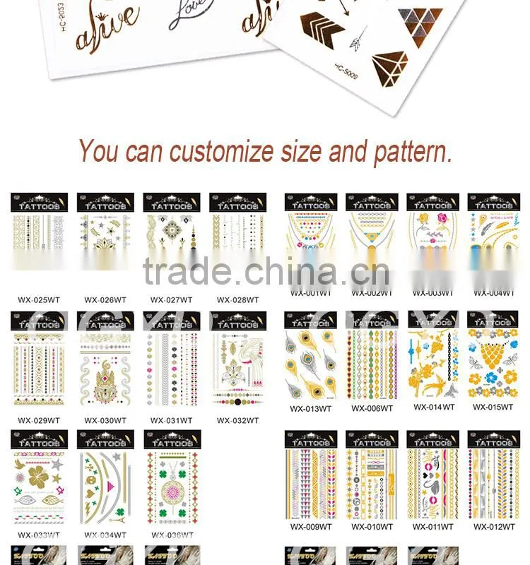 Flash Metallic Sticker Wholesaler Temporary Tattoo
