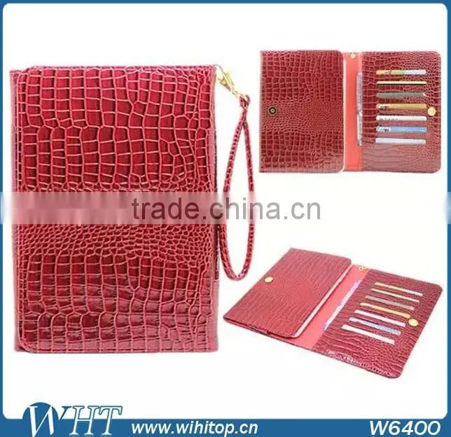 Protective Case for 8" Android Tablet, Crocodile Pattern Flip Wallet PC+PU Leather 8 inch Universal Tablet Leather Case