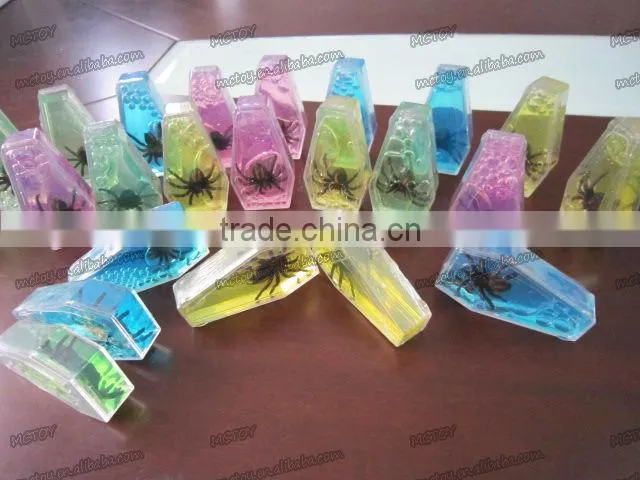 Factory supplier wholesale Crystal Coffin putty with dinosaur frog spider lizard alien crystal gift crystal toy crystal ball
