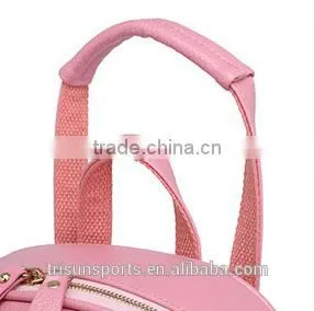 hot pink leather girls backpack , shopping travel bag