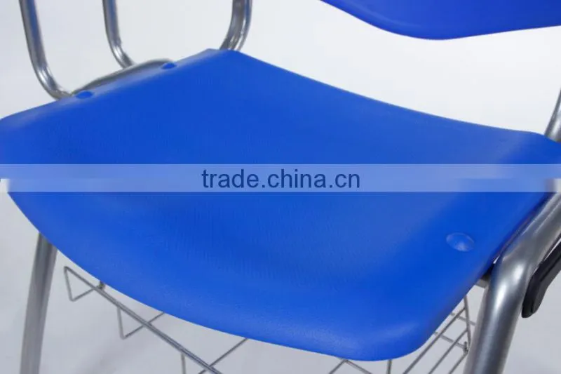 K/D stackable plastic university adult chairs with basket 1007c