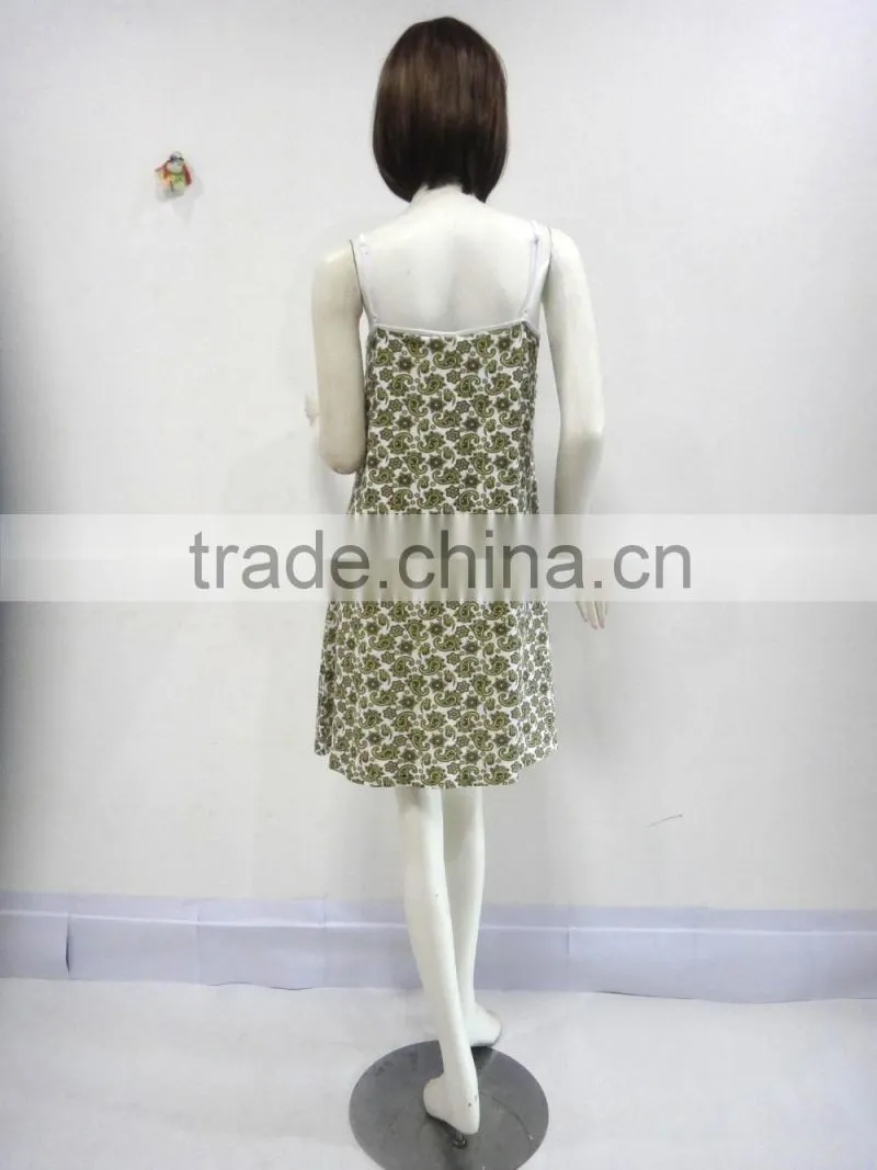 Pure and fresh and rural wind harness nightgown women