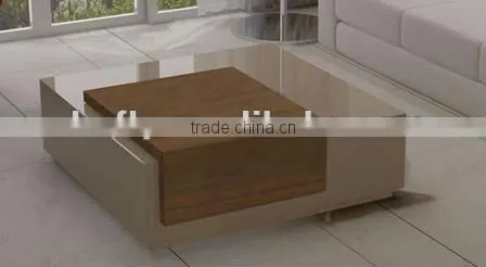 E1 glossy white finish painting coffee table