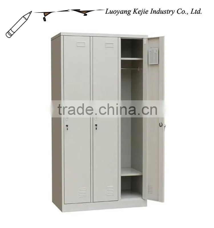 luoyang steel lockers kd steel wardrobe three door locker 3 tier environmental stainless steel locker