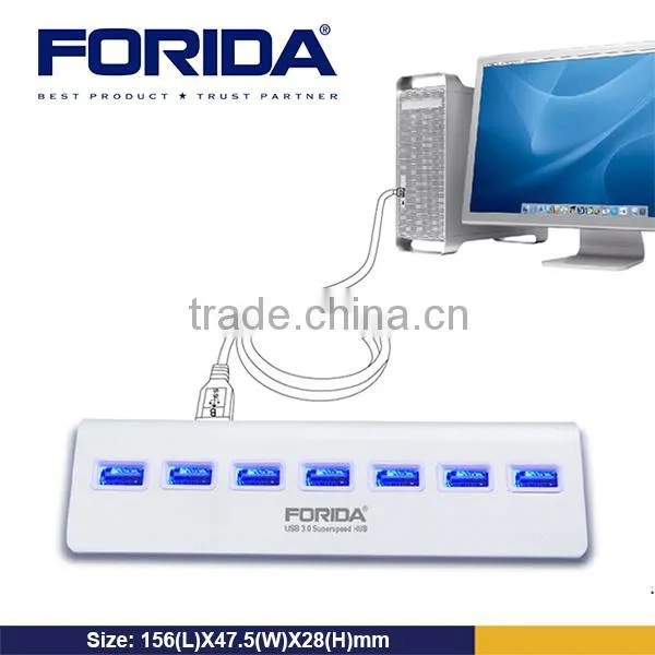 Forida New Design promotion high speed computer 8 port usb hub aluminum case hub