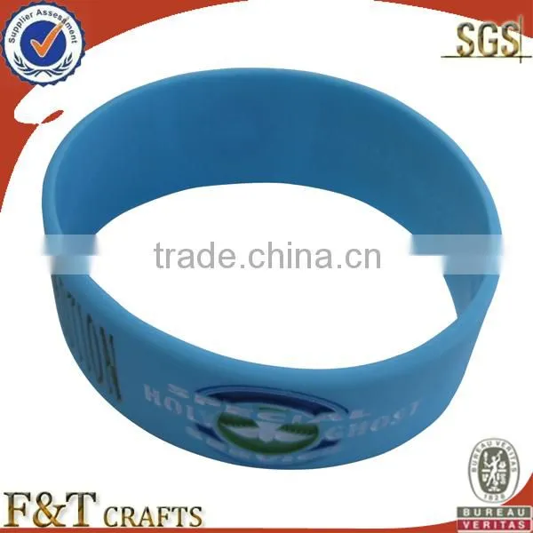 colorful round cheap custom silicon rubber band bracelet with printing logo