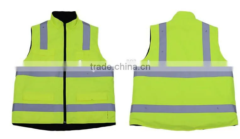 fluorescent yellow waterproof high visibility winter safety warm jacket