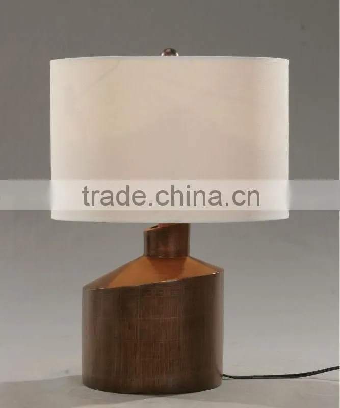 2015 Modern poly with fabric shade saving table lamp/light