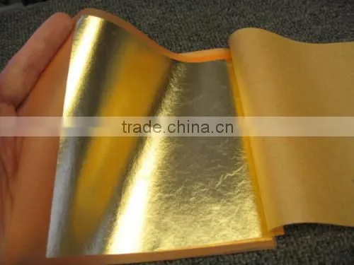 22k-23.75k gold leaf sheets loose booklet 8cm*8cm 25leaves/booklet