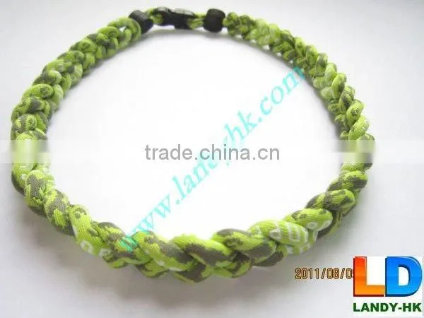 Anion Titanium Baseball Sports Tornado Necklace, Nylon Fabric