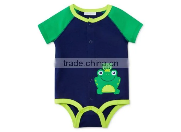 Hot Sale Baby Boys Summer Romper Simple Cute Printing And Emb Romper