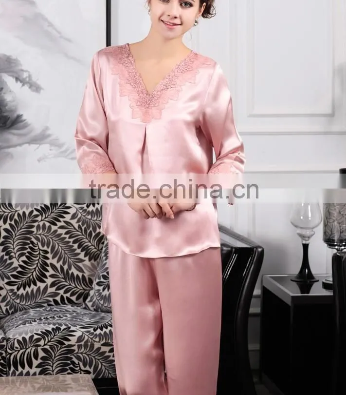 100% silk pajama , neck with less