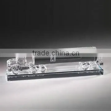 Hot sale crystal 3d laser engraved crystal car model, crystal crafts gift model