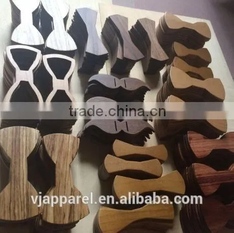 wholesale gift set handmade mens wooden/wood bow tie with denim fabric