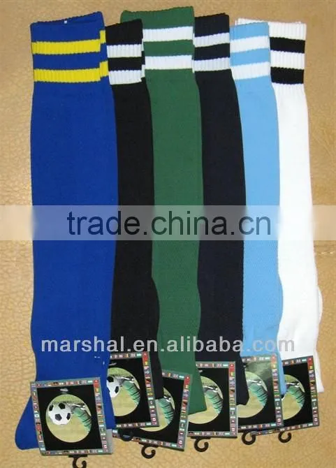 Cheap knee high soccer socks,striped football socks,elite wholesale football socks