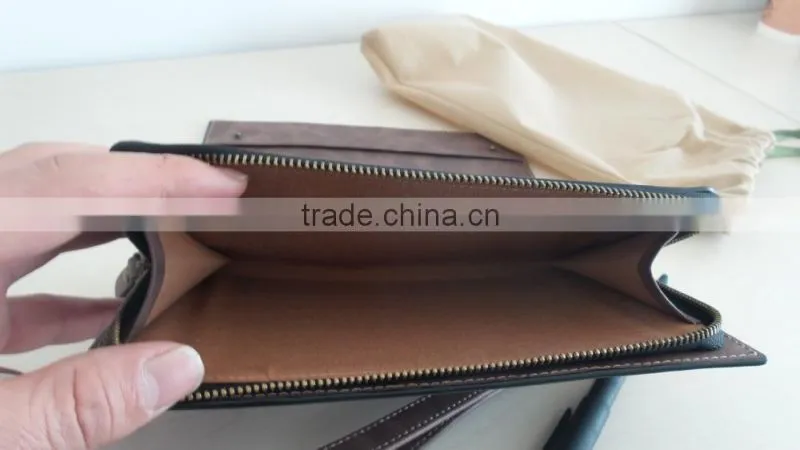 vintage style custom good craft multi-pocket Leather Card holder