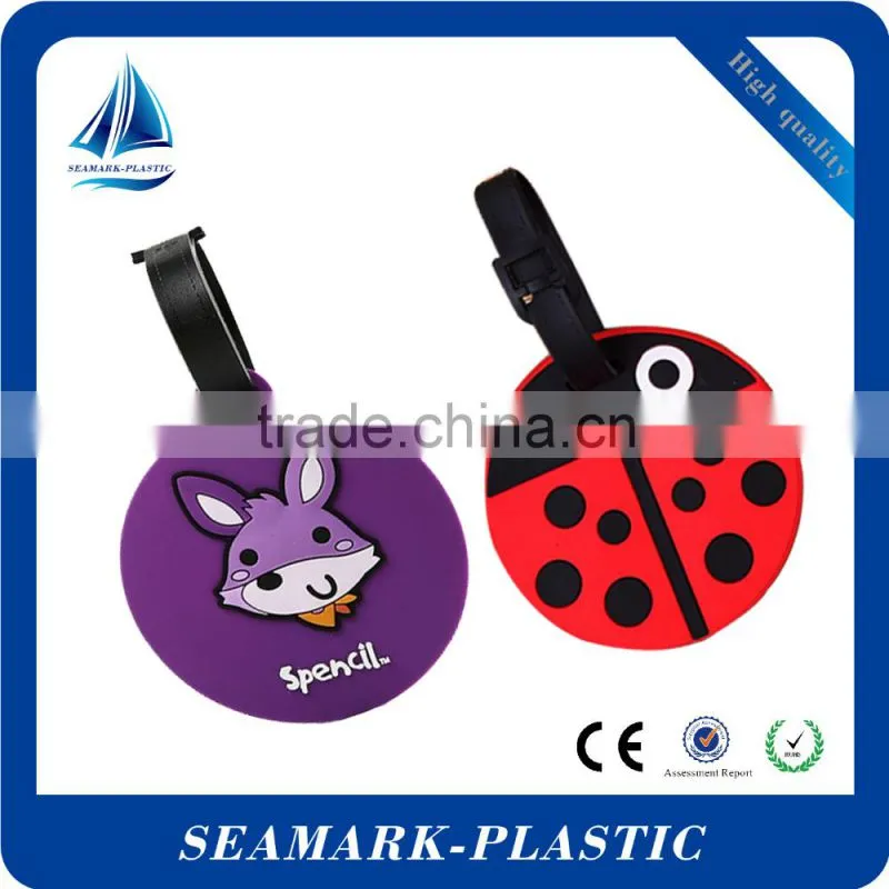 2016 cheap custom design standard size cute luggage tags rubber for trip