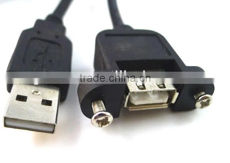 USB A male to USB female panel mount adapter