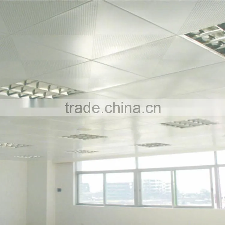Beveled Edged Waterproof Suspended Aluminum/Metal Decorative Acoustic Ceiling Tiles 600x600mm