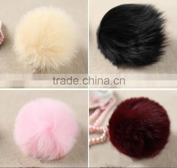 2016Colorful Dyed Customize Real Fox Fur Pom Poms / Pompom Keychain