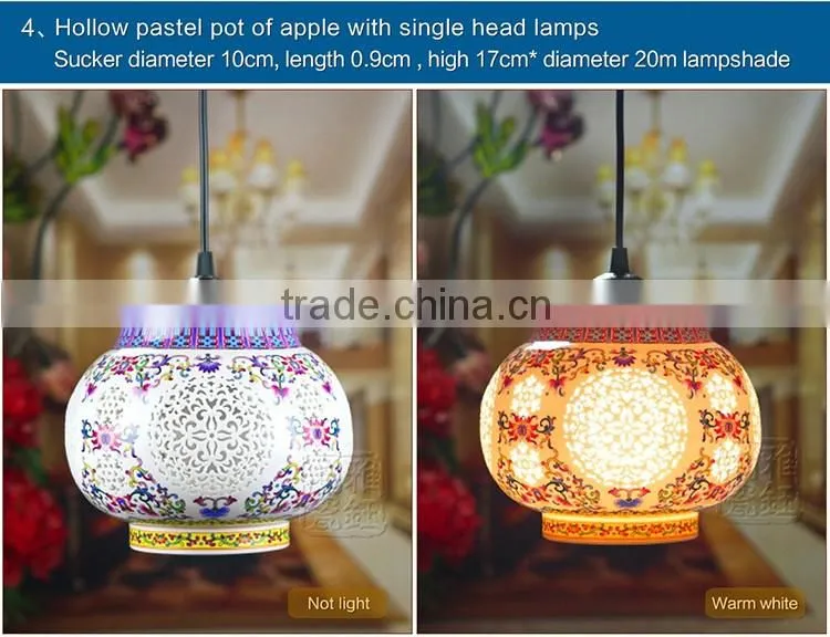 Vintage Ancient Pendant Light Porcelain ChandelierJingdezhen Handpainted Ceramic Party Loft Coffee Bar Restaurant Kitchen Lights