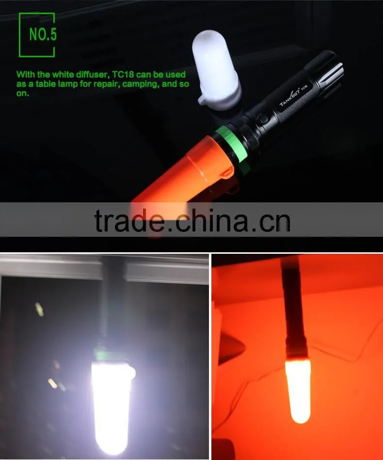 Powerful multi-function rechargeable led flashlight TC18 350 lumen led flashlight