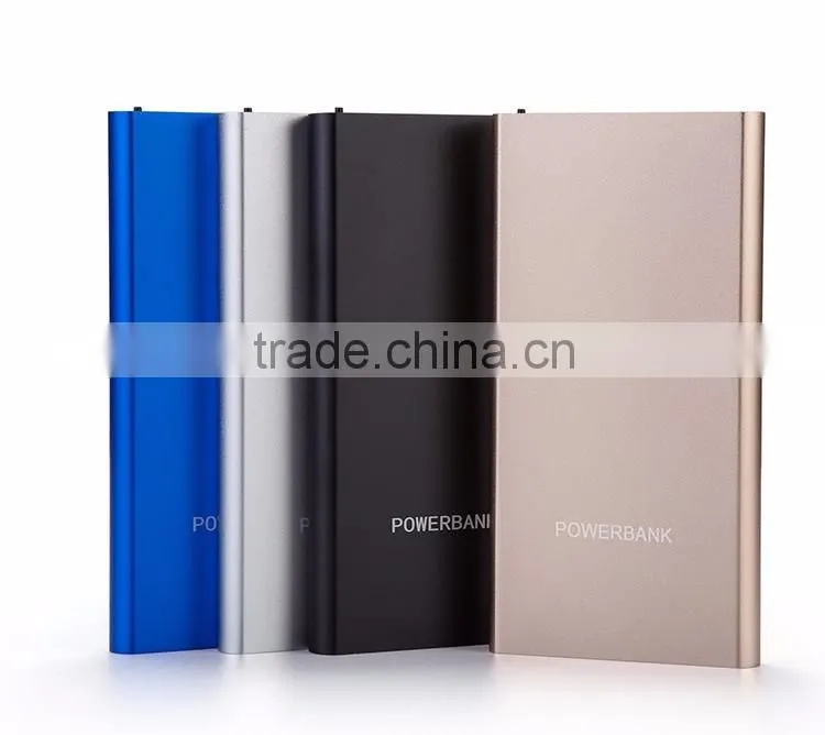 Custom logo ultra thin mobile power bank 10000mah real capacity