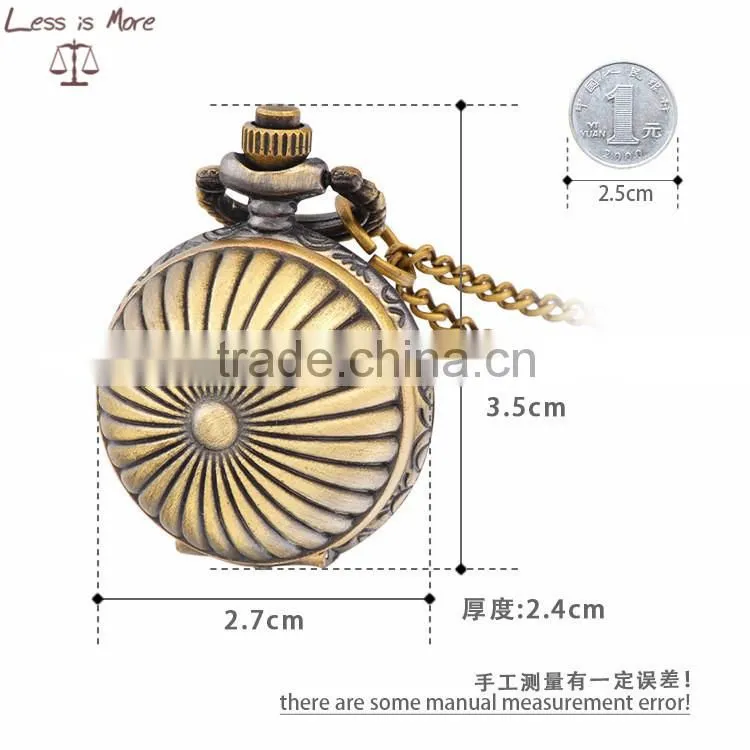 Gold & silver Round pocket watch necklace,antique watch pendant