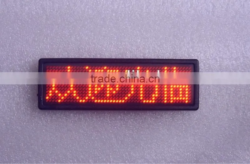 CE&RoHS approved LED Badges 48x12 pixel rechargeable led name tag
