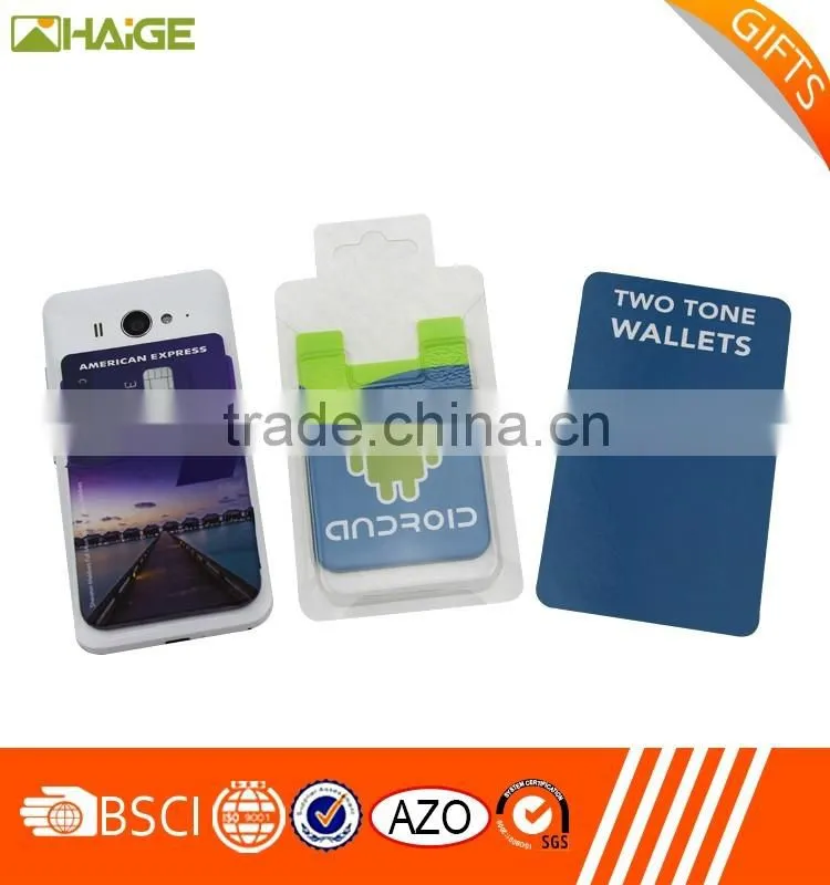 3M sticker Cell phone pouch silicone card holder mobile phone wallet