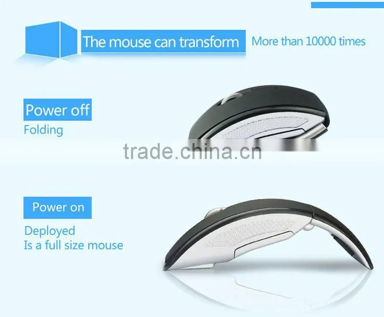 black desktop usb folding wireless mouse