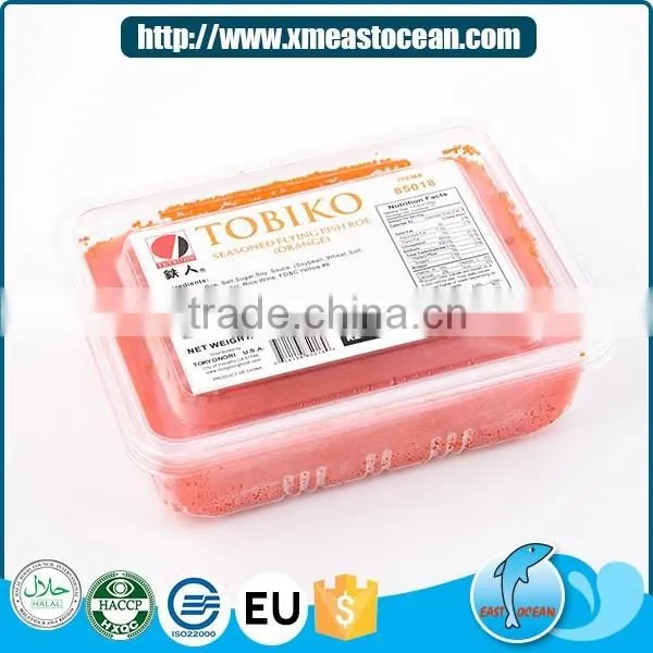 High quality seasoned flying fish roe frozen tobiko for sushi