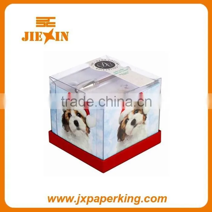 paper memo cube with pen hole, memo cube with pen holder, memo cube refill