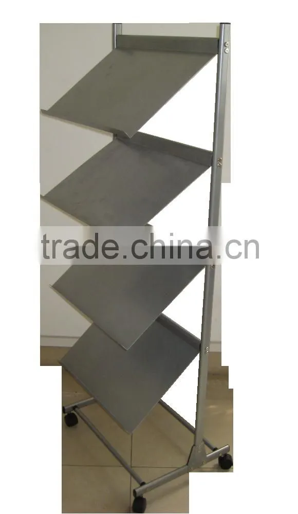 4 Tires Metal Art Exhibition Display Stands for Brochure Display