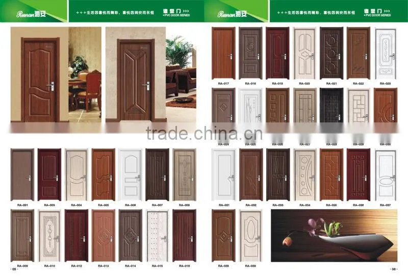 wood door with aluminum lines