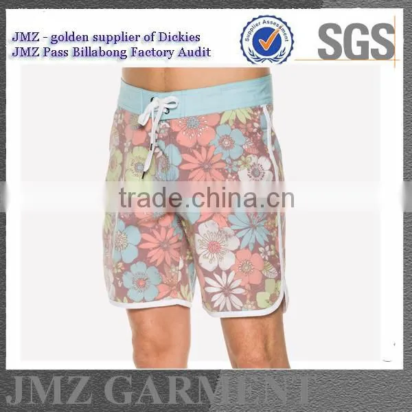 JMZ custom OEM wholesale boardshorts swimwears with sublimation palm tree printing own design low moq China Alibaba